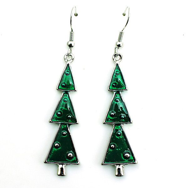 New Arrival Fashion Charms Earrings Silver Color Dangle Christmas Tree Long Earrings For Women Christmas Gifts Jewelry