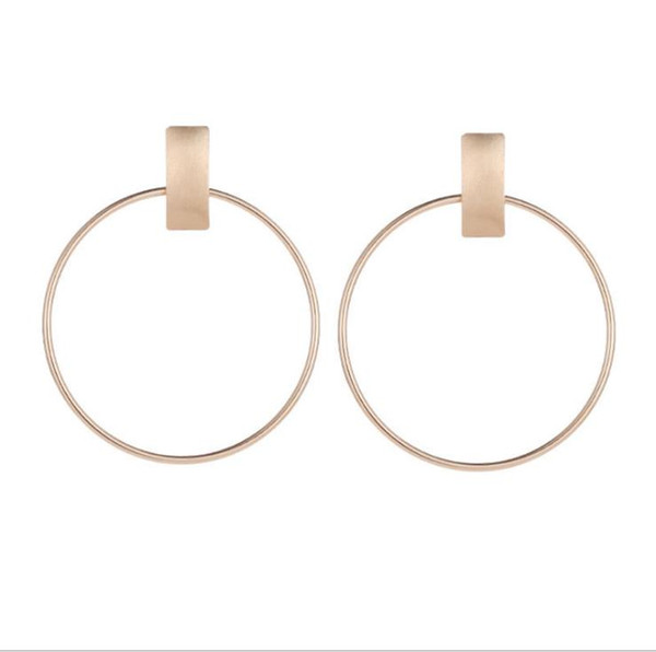 New European and American fashion simple round metal earrings with temperament goddess fashion personality Circle Earrings