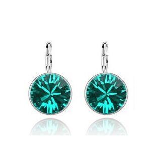 Wholesale Price 18k White Gold Plated Swarovski Crystal Sweet Candy Round Women Earrings Rhinestone Dangle Earrings Factory Price 9 Colors