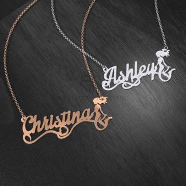 Personalized a Beautiful Mermaid Name Pendant Stainless Steel One-of-a-kind Piece Necklace Valentine's Day Gift for Your lover