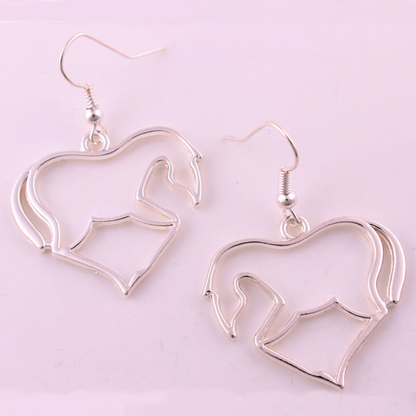 Fashion Zinc Alloy Heart Shape Horse Pendant Earrings For Women Girls Gift Jewelry Choker Wholesale Trade Assurance Service