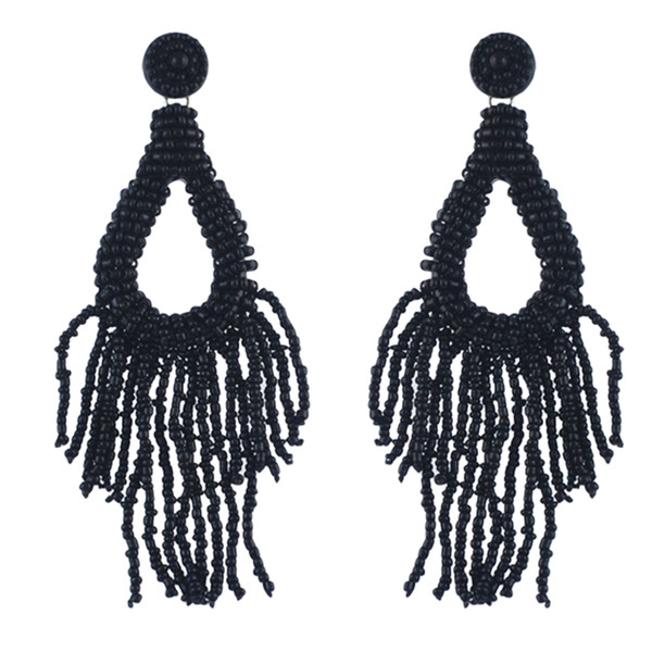 7 Colors Trendy Small Beads Bunch Round Tassel Women Earrings Jewelry