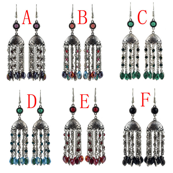 Idealway Hot 6 Colors Bohemian Long Tassel Drop Dangle Earrings Statement Earring Fish Hook Earrings