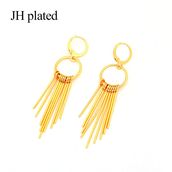 JHplated 2019 Earrings fashion Round long style Nigeria,Middle east Ethiopian Girl Jewelry,Africa Earrings for Women