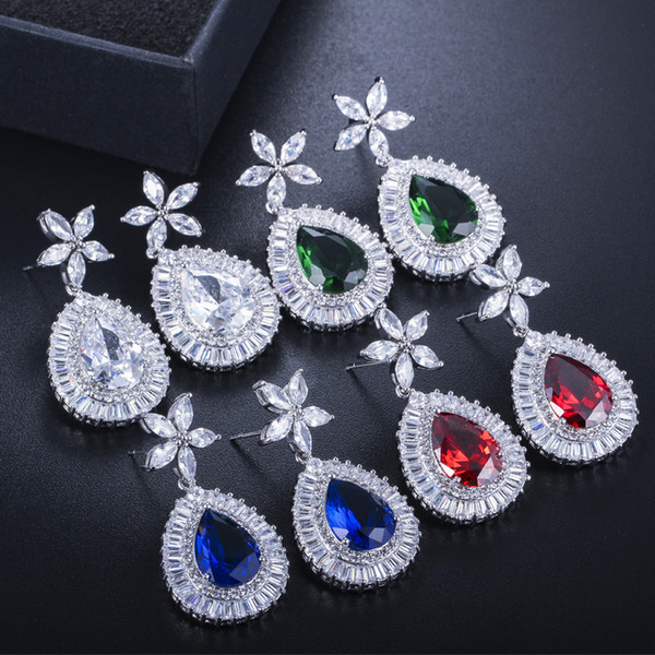 Temperament Fashion Joker Earrings Inlaid Zircon Plated Earrings