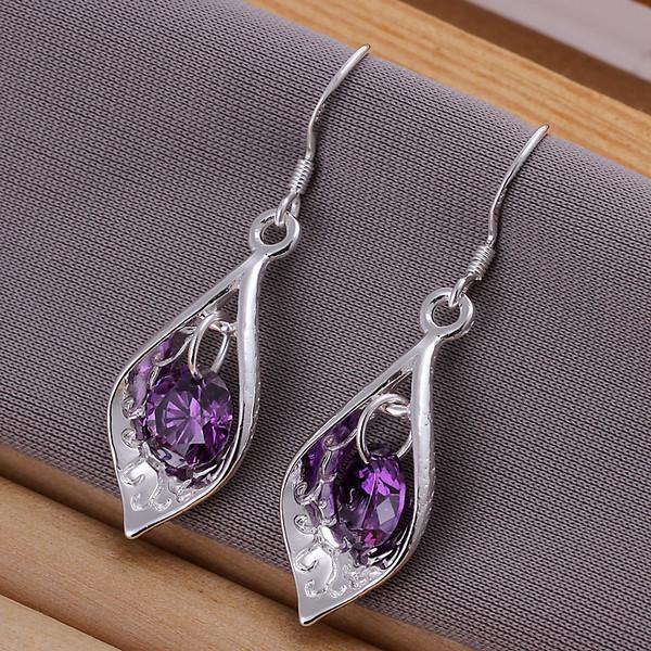 Brand new sterling silver Zishi shell earrings inlaid DFMSE207,women's 925 silver Dangle Chandelier earrings 10 pairs a lot factory direct