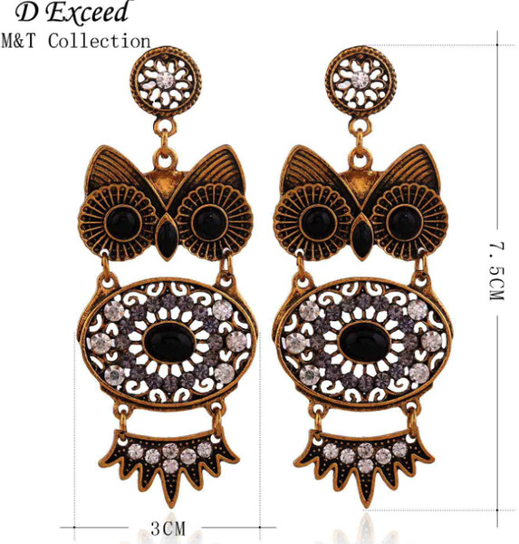 Popular Wild Fashion Hanging Owl Ornament Earrings / Perfect for Halloween / Cheap Shipping Options to USA Asia Europe