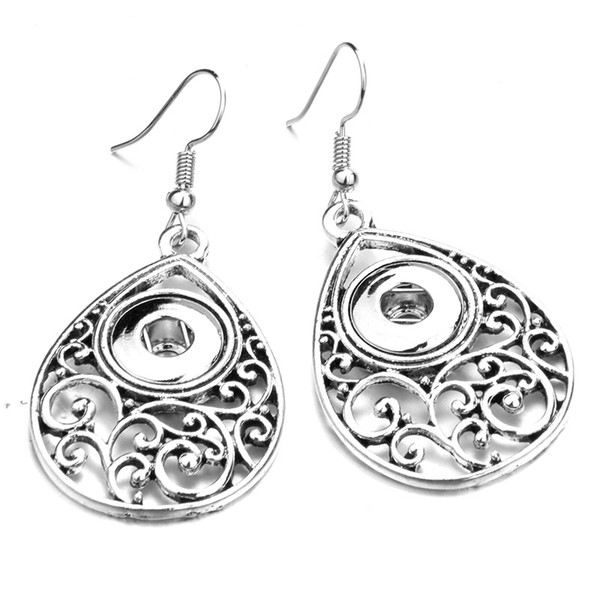 Retro Charm metal Snap Button Earring Female Fashion DIY Jewelry (fit 12mm Snap) TZ72