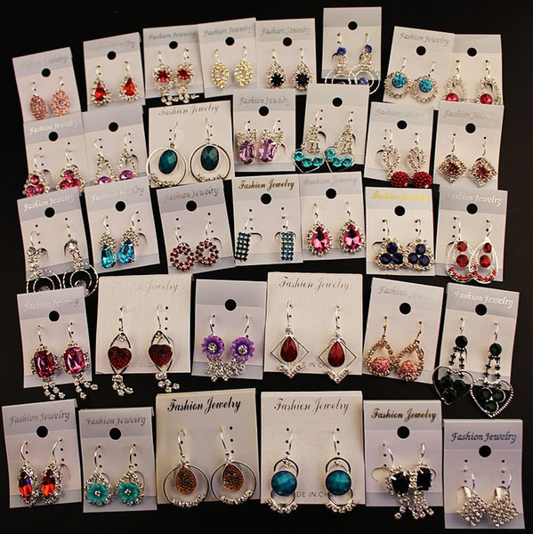 New Women Fashion Exquisite Crystal Earrings Small Charm Earrings Ear Clip Best Gift For Women Girl Mix Style Wholesale