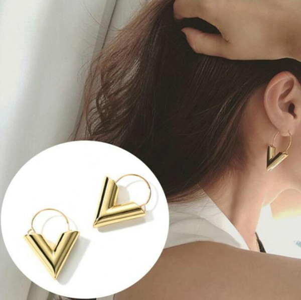 6Pairs New simple metal Fashion dangle Earrings Simple Metal Wind Letter V Shape drop Earrings For Women Gift