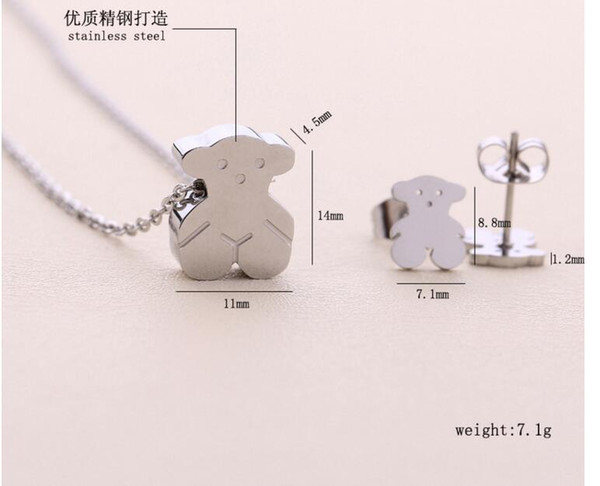 Bear earrings pendant set thicker models