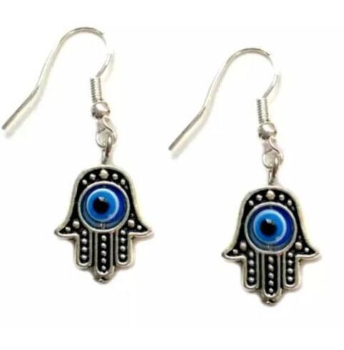 Fashion 50 Pair Tibetan Silver Hamsa Hand Evil Eye Dangle Earrings Hook Earrings For Women Jewelry Party Drop Friendship Gift Party