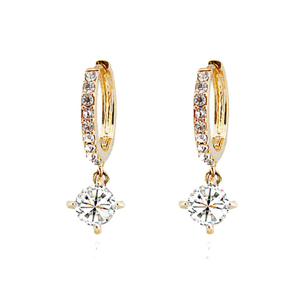 South Korea Classical Zircon Earrings Fashion Alloy Material Females Charm Earrings For Wedding Jewelry Earrings 1018