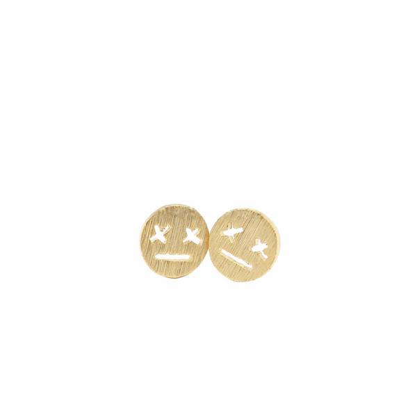 Fashion dull expression stud earrings Lovely XX eyes staring blankly stud earrings Emotional symbol stud earrings for women