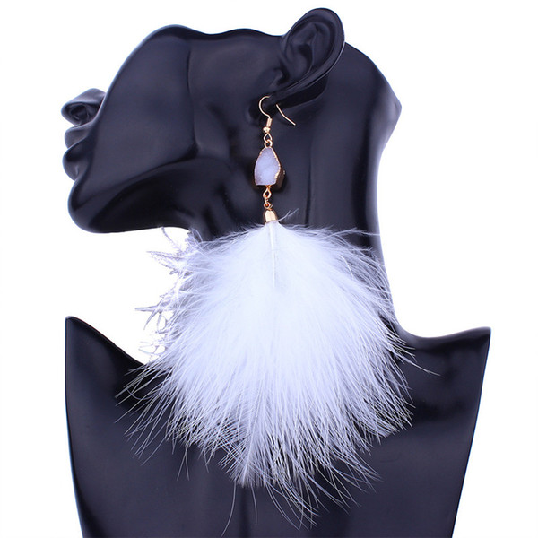 Feather Earrings Elegant Dangle Eardrop Jewelry Individuality Earring Lady Feather Long Dangle Luxury Earrings For Women Wedding