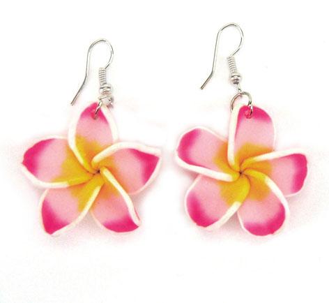 Cheapest Fimo Frangipani Flower Drop Earrings,Fimo Polymer Clay Flower Fashion Earrings, Plastic Flower Jewelry