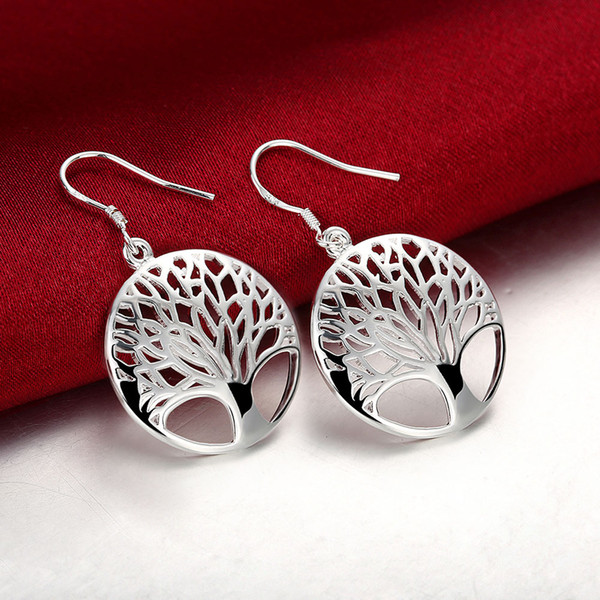 2018 New Arrival Classic Tree of Life Drop Earrings 925 Sterling Silver Charm Earings fashion jewelry making for women gifts free shipping