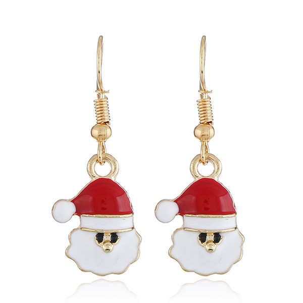 European and American new cartoon cute Santa earrings fashion creative Christmas ear series