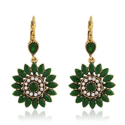 2018 Women Accessaries Bohemian Earrring Wedding Charm Earring Alloy Rhinestone Pendant Ear Stud Dangle Sunflower Ear Drop Hot Selling