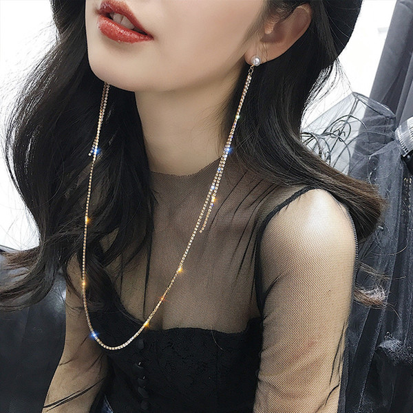 Earring Necklaces One European and American Personality Network Red Exaggerated Long Tassel Hanging Neck Style Super Immortal Cool