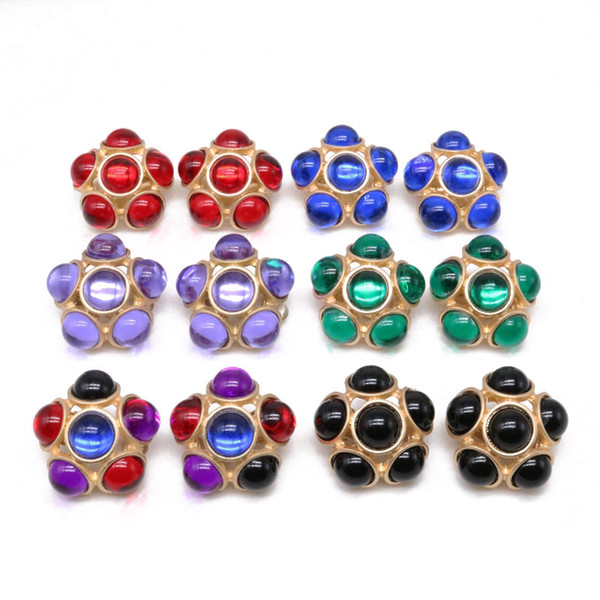 Free Shipping New Cute Sweet More Candy Colors Alloy Flower Pretty Elegant Clip Earring For Women