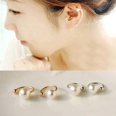 1 pcs New Brincos Clip Earing boucle d'oreille Bijoux Pearls Ear Cuff Earrings For Women Wedding Earings Girl Jewelry Pendientes