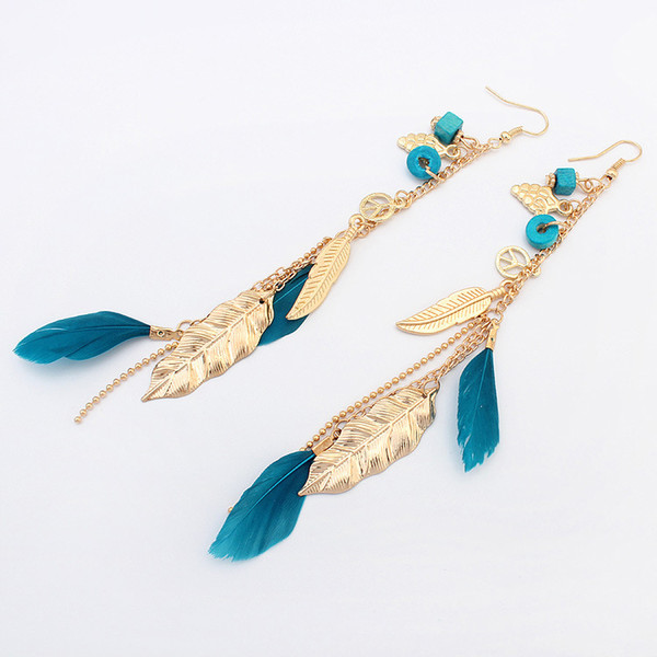 2019 Fashion Female Popular Charming Earing Bohemian Leaves Plume Alloy Gift Travel Festivals Various types Party