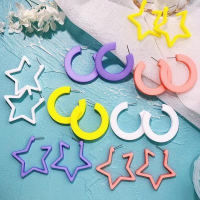 8 Styles Acrylic Star Hoop Fashion Earrings Jewelry Designer Earrings Women Stud Earrings Dangle Chandelier for Xmas Christmas