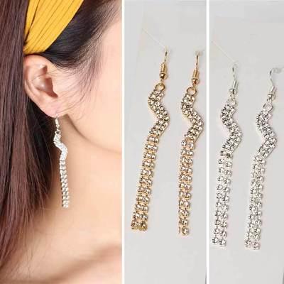 Gold Silver Crystal Tassels Earring Luxury Jewelry Designer Earrings Women Stud Earrings Jewelry Dangle Chandelier Christmas Gift