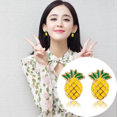 Pineapple Studs Earring Luxury Jewelry Designer Earrings Women Stud Earrings Dangle Chandelier Xmas Mothers Day Christmas Gift