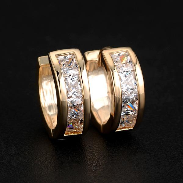 0.62*0.23inch Crystal Earrings Silver Gold Hoop Earrings Women Earrings Studs Designer Jewelry Des Boucles D'oreilles Orecchini