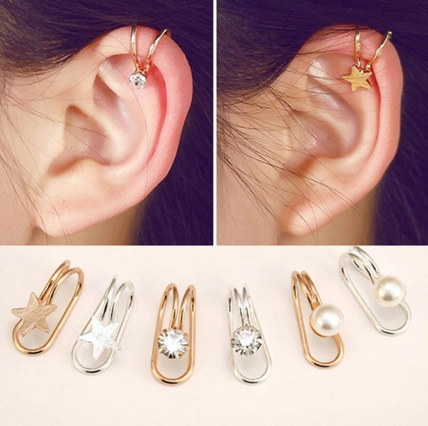 Non Piercing Silver Gold Plated Cartilage Ear Cuff Earrings Wrap Clip On Jewelry