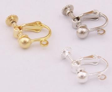 mix diy brass clip-on @ screw back earrings 16mm jewelry accessories