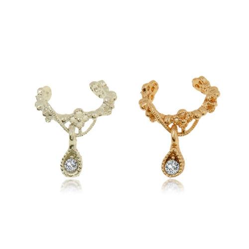 Fashion Jewelry Clip Earrings Gold Sliver plated Charms Women Ear Cuff Rhinestone Cartilage Clip On Earrings Non Piercing Ear Clips Free DHL