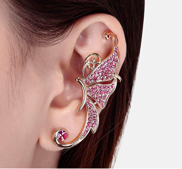 exaggerated with Butterfly Earrings ear hanging earrings clip without pierced ears hot selling clip earrings without piercing