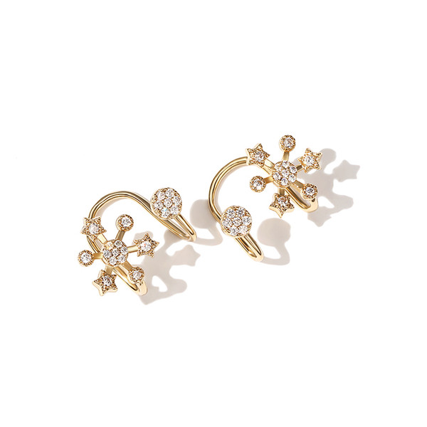 ZENL temperament snowflake u-shaped ear clips without pierced female personality earrings clip ear bone clip earrings