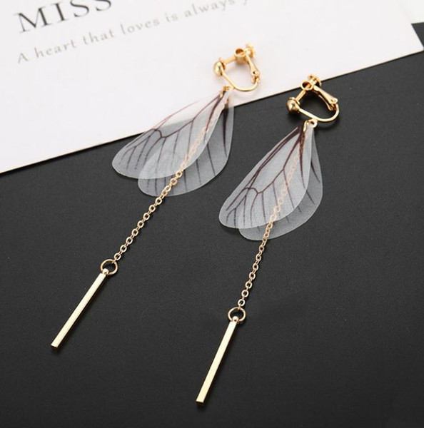 Europe Fashion Jewelry Women's Vintage Dangle Stud Earrings Butterfly Wing Pattern Dangle Stud Earrings S163