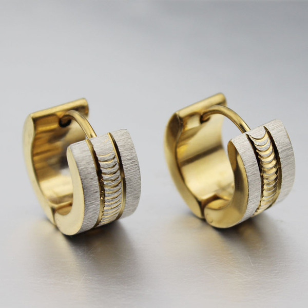 Mens Hoop Earrings Silver Gold For Christmas .Birthday .Party Jewlery Gifts