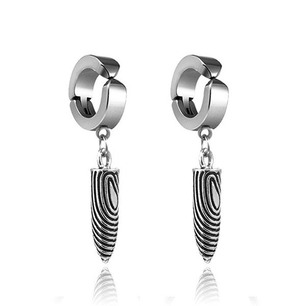 Ear Cuff Smooth Pentagram Gun Fish Bone Cross Bullet Clip Earrings Without Piercing For Men Stainless Steel Women Earring Jewelry No Hole