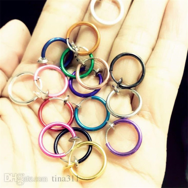 Fashion color invisible ear clip Newest false earring ear bone clip Nose ring Multi color spring ear clip T9C0087