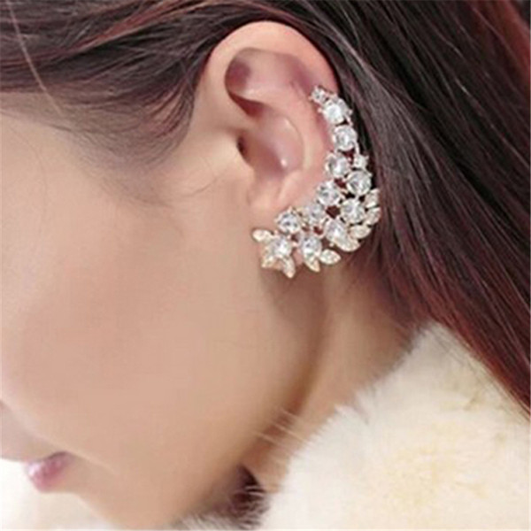 New Fashion Statement Elegant Vintage Punk Gothic Imitation Crystal Rhinestone Ear Cuff Wrap Clip Earrings CC0621