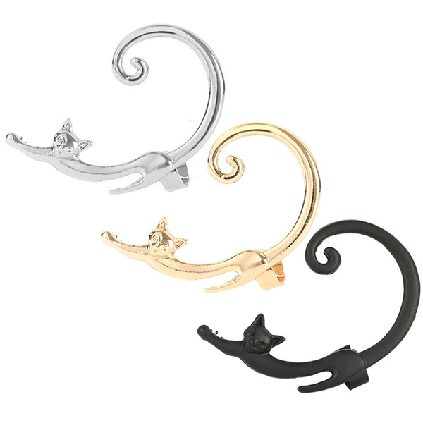 1 Piece Cute Cat Clip On Earrings Ear Cuff Earrings For Women Ear Wrap Earcuff Clip Fashion Jewelry Gift For Women