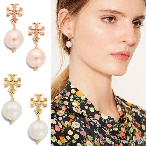 3 Colors Cross Earring Copper Crystal Pearl Designer Jewelry Women Earrings Stud Earrings Chandelier Christmas Gifts