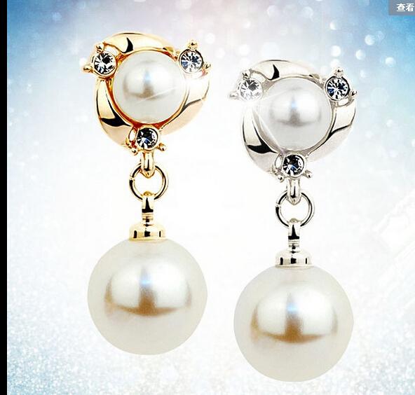 Pearl silver earrings female temperament long section of the new ear clip earrings non pierced earrings 10pcs