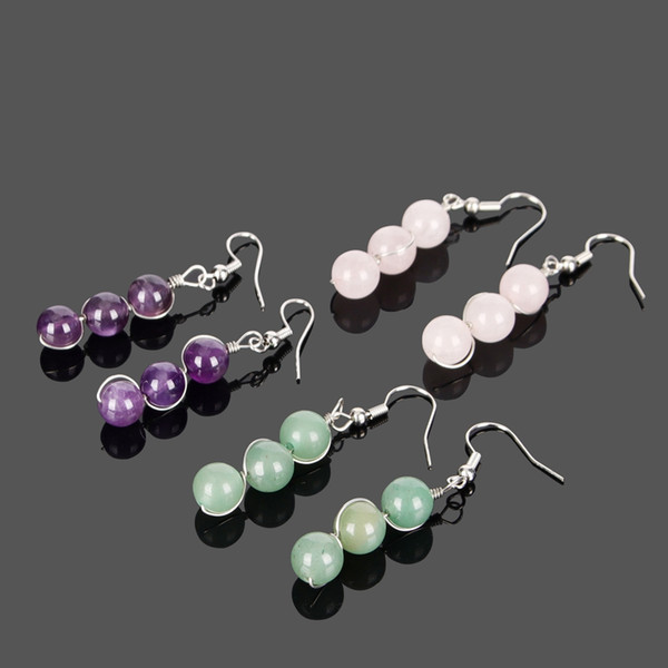 Manual winding three pearl earrings Manual creative fashion personality earrings