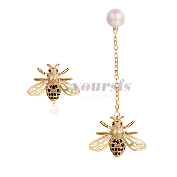 Yoursfs Brand Exquisite Cute Irregular Pearl Bee Design Lady Personality Long Earrings