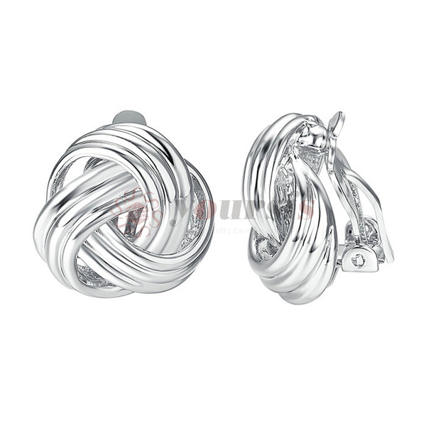 Yoursfs Knot Clip On Earrings for Women 18k Yellow/White Gold Plated Clip On Statement Earrings