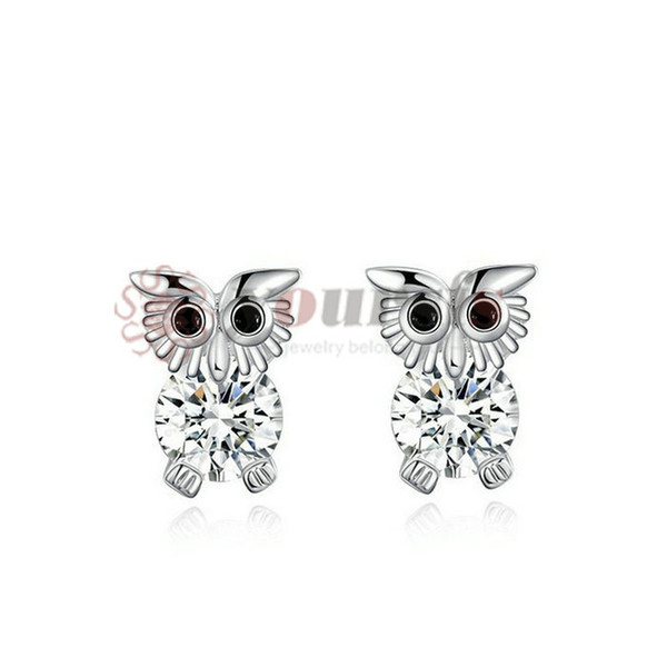 Yoursfs Lovey Animal Owl Earrings 18 K White Gold Plated Exquisite Owl Earrings For Women Brithday Gift Sunmer Wear Fashion Classy Jewelry