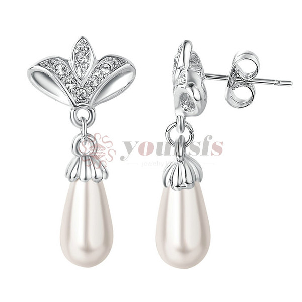 Yoursf Drop Pearl Bridal Earrings Bridesmaid Ivory White Wedding Jewelry