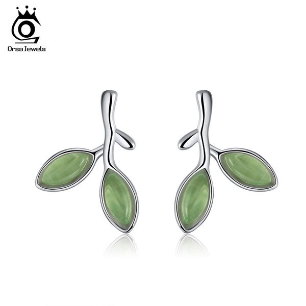 ORSA JEWELS Genuine 925 Sterling Silver Women Stud Earrings Scion Shape pendientes mujer moda 2018 Romantic Silver Jewelry SE87